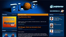 Galeria naszych prac, w kategorii Internet i nowe media Blog koszykarski dla SKS Sportowa SA, autor 